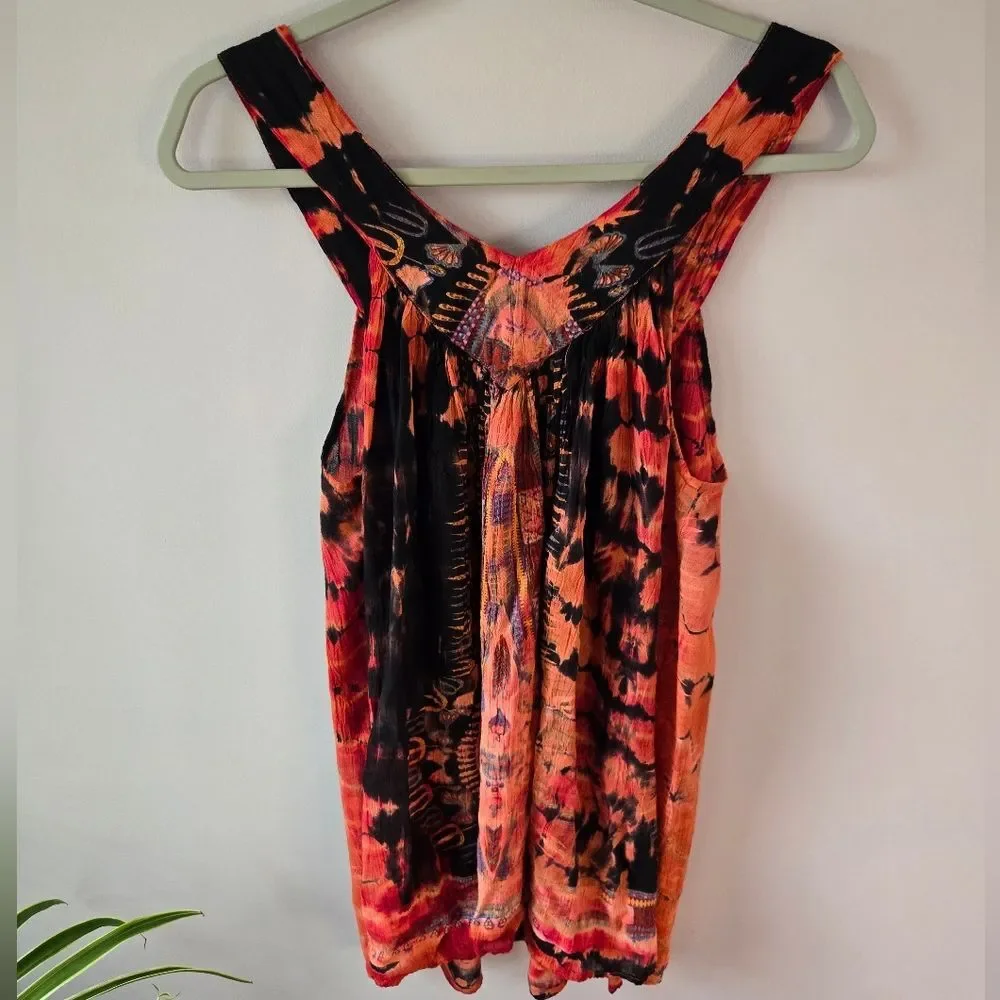 GreaterGood Boho Tie Dye Sleeveless Tunic Top - XL - 100% Viscose - Picture 2 of 7